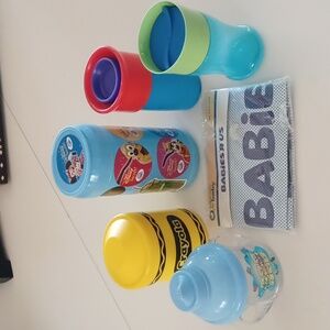 Bundle of Childrens Supplies - Cups, Car SunShade, Food Containers